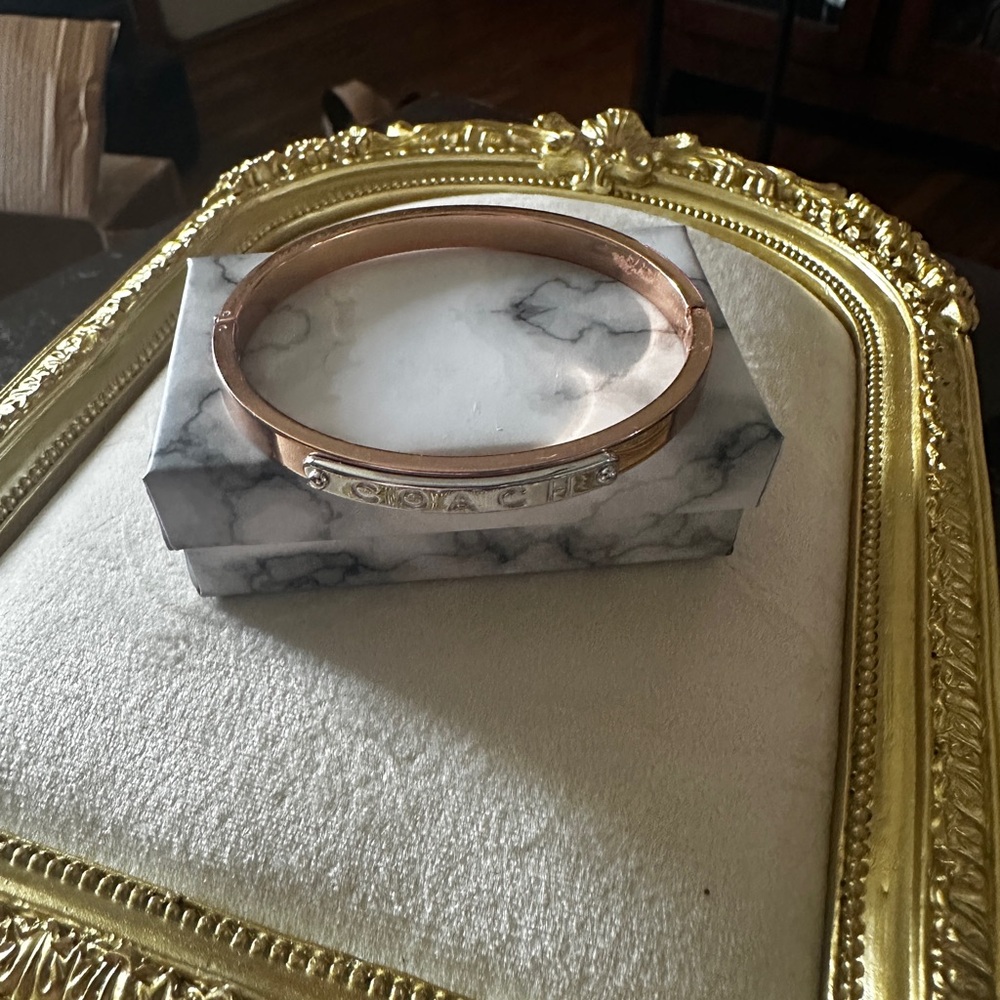 Coach Gold Bangle Bracelet with Engraving